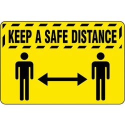 Image for Justrite Keep A Safe Distance Safety Message Mat, 3 x 5 Feet from School Specialty
