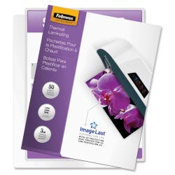 Image for Fellowes Letter Size Laminating Pouch, 3 mil Thickness, Clear Gloss, Pack of 50 from School Specialty