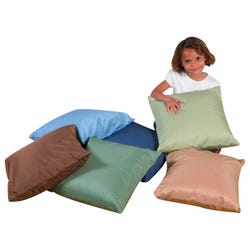 Image for Children's Factory Cozy Woodland Machine Washing Pillow Set, 17 Inches, Poly/Cotton Cover, Multiple Color, Set of 6 from School Specialty