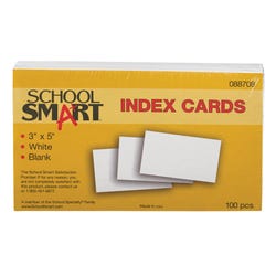 Image for School Smart Blank Plain Index Card, 3 x 5 Inches, White, Pack of 100 from School Specialty