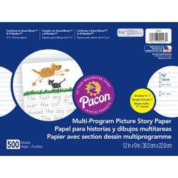 Image for Pacon Multi-Program Picture Story Paper, 5/8 Inch Rule, 12 x 9 Inches, 500 Sheets from School Specialty