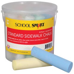 Image for School Smart Sidewalk Chalk Tub, Assorted Colors, Pack of 20 from School Specialty