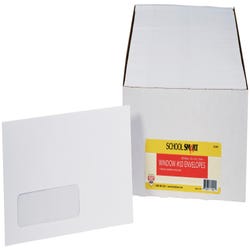 School Smart Window Envelopes with Gummed Flap Closure, No 10, White, Pack of 500 Item Number 2013889