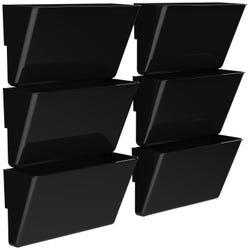 Image for Storex Magnetic Wall Pockets, Letter Size, Black, Pack of 6 from School Specialty