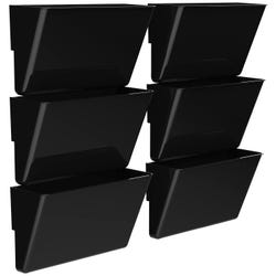 Image for Storex Magnetic Wall Pockets, Letter Size, Black, Pack of 6 from School Specialty