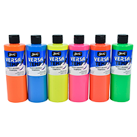 Bottles of neon paint