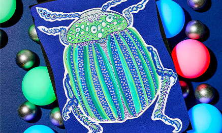 Beetle drawn with Sharpie permanent markers.