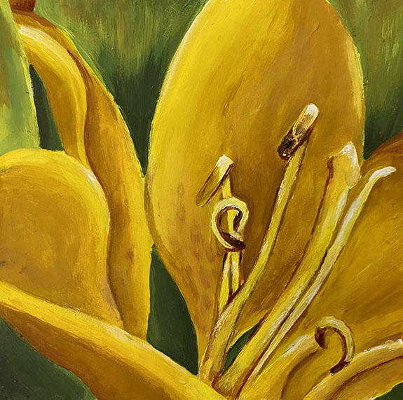 painting of a yellow lily