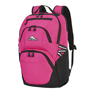 High Sierra swoop backpack bright pink and black