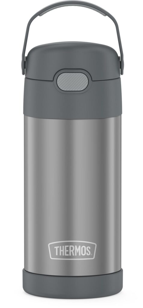Thermos water bottle in grey