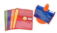 multicolored shoulder folders for a safety cone