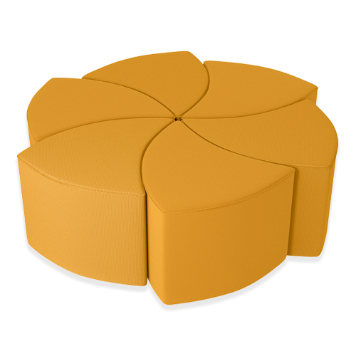 Circular cushioned seating.