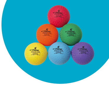 pyramid of multi-colored sportime balls