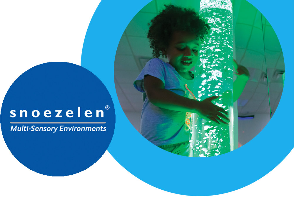 Snoezelen Logo and Children in a Sensory Environment
