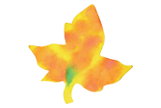 Orange and yellow leaf shaped paper.