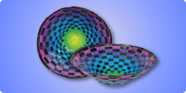 Wax Pastel Spiral-Woven Basket/Bowls