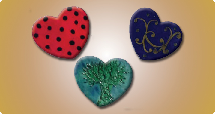 DAS Clay Heart Magnets