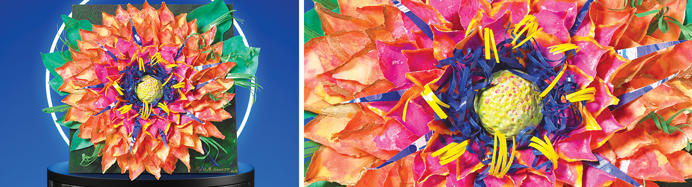 Deckle-edged Paper Sculpture Flower