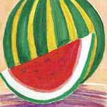 painting of a sliced watermelon