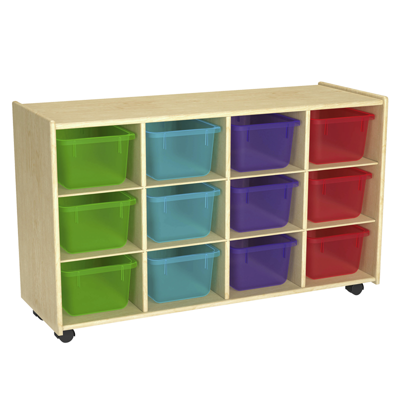Childcraft cubby storage with colored trays